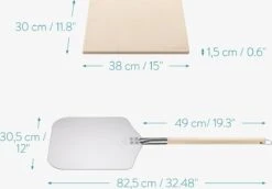 Navaris Pizzasteen XL Voor Oven En Barbecue - Rechthoekige Pizzaplaat 38 X 30 Cm - Inclusief Pizzaschep Met Extra Lang Handvat En Receptenboek -Barbecuebenodigdheden 1200x834 1