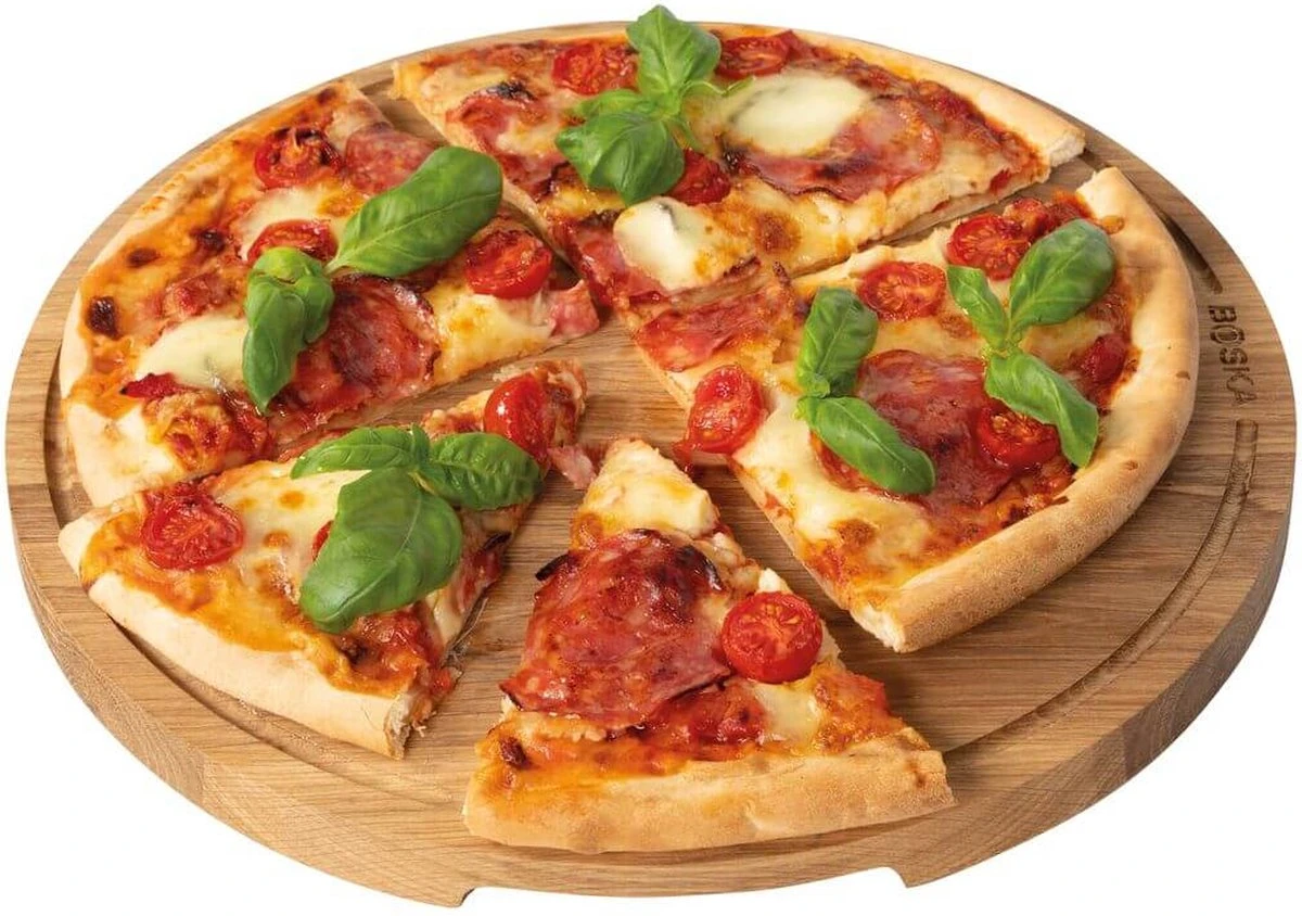 Boska Pizzaplank Friends L - BBQ Accessoires - Eikenhout - Handige Opvanggeul - Ø 34 Cm 15 Boska Pizzaplank Friends L - BBQ Accessoires - Eikenhout - Handige Opvanggeul - Ø 34 Cm - Afbeelding 15