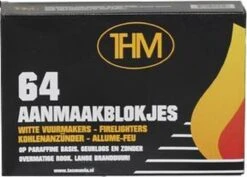 THM Witte Aanmaakblokjes Paraffine 64 Stuks Omdoos 12 Pakjes -Barbecuebenodigdheden 1200x858