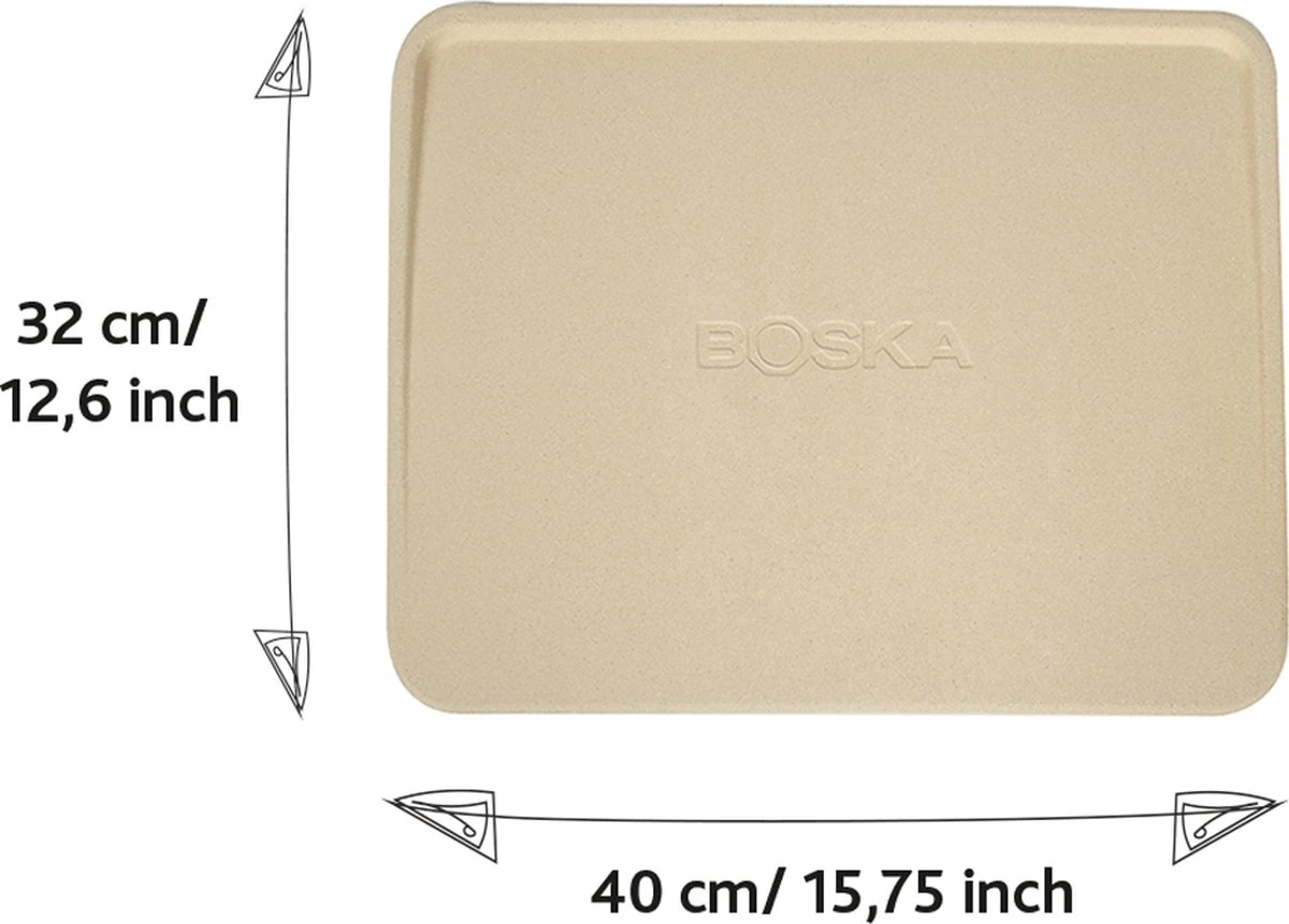 Boska Pizzasteen Deluxe Rechthoek - Voor De Oven - Knapperige Pizza's - 40x32 Cm - BBQ Accessoires 7 Boska Pizzasteen Deluxe Rechthoek - Voor De Oven - Knapperige Pizza's - 40x32 Cm - BBQ Accessoires - Afbeelding 7