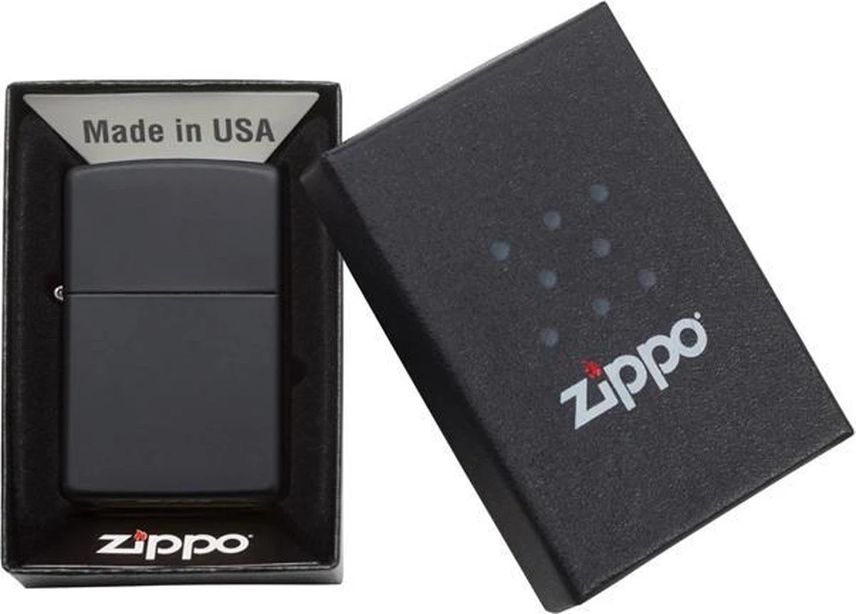 Zippo Regular Black Matte Finish Benzine Aansteker 2 Zippo Regular Black Matte Finish Benzine Aansteker - Afbeelding 2