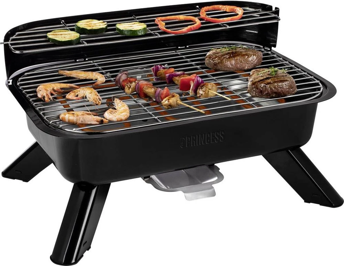 Princess 112252 Hybride Barbecue – Elektrische BBQ - Tafelmodel - 2000W - 44x 29cm - Gebruik Elektrisch Of Met Kolen 2 Princess 112252 Hybride Barbecue – Elektrische BBQ - Tafelmodel - 2000W - 44x 29cm - Gebruik Elektrisch Of Met Kolen - Afbeelding 2