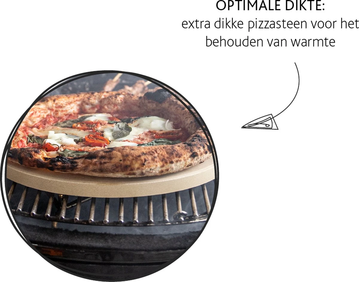 Boska Pizzasteen Deluxe - Voor Oven & BBQ - Knapperige Pizza's - Ø 29.5 Cm - BBQ Accessoires 4 Boska Pizzasteen Deluxe - Voor Oven & BBQ - Knapperige Pizza's - Ø 29.5 Cm - BBQ Accessoires - Afbeelding 4