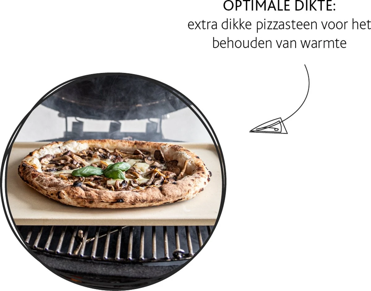 Boska Pizzasteen Deluxe Rechthoek - Voor De Oven - Knapperige Pizza's - 40x32 Cm - BBQ Accessoires 3 Boska Pizzasteen Deluxe Rechthoek - Voor De Oven - Knapperige Pizza's - 40x32 Cm - BBQ Accessoires - Afbeelding 3