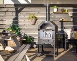 Merkloos MaxxGarden Pizza Oven - Smoker Barbecue Houtskool 45 X 65 X 158cm -Barbecuebenodigdheden 1200x956