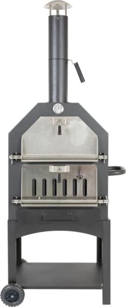 Merkloos MaxxGarden Pizza Oven - Smoker Barbecue Houtskool 45 X 65 X 158cm -Barbecuebenodigdheden 495x1200