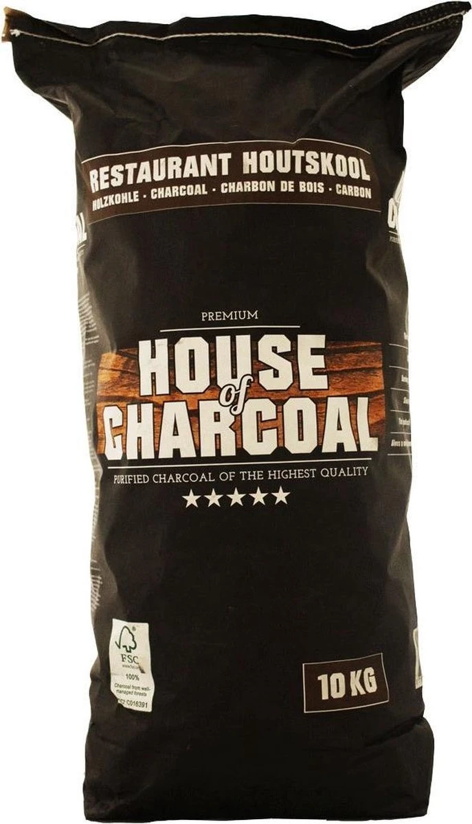 House Of Charcoal Acacia Restaurant Houtskool FSC 10kg 1 House Of Charcoal Acacia Restaurant Houtskool FSC 10kg