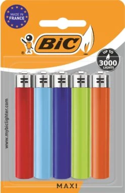 BIC J26 Maxi Vuursteen Flint Aanstekers - Diverse Kleuren - Pak Van 5 Gasaanstekers - Kindveilig -Barbecuebenodigdheden 774x1200 2