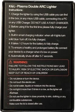 K&L Elektrische Plasma Aansteker - Vuurwerk - USB Oplaadbaar - Storm Bestendig -Barbecuebenodigdheden 808x1200 3