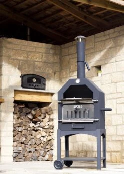 Merkloos MaxxGarden Pizza Oven - Smoker Barbecue Houtskool 45 X 65 X 158cm -Barbecuebenodigdheden 856x1200