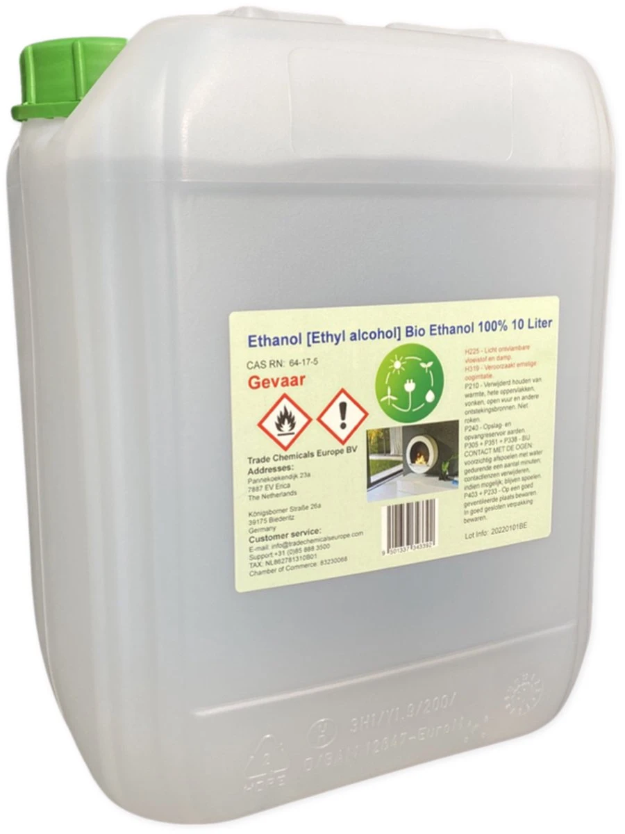Bio Ethanol - 100% Zuiverheid - BioFair - Bioethanol - Schone Verbranding - Reukloos - 10 Liter Cannister 1 Bio Ethanol - 100% Zuiverheid - BioFair - Bioethanol - Schone Verbranding - Reukloos - 10 Liter Cannister