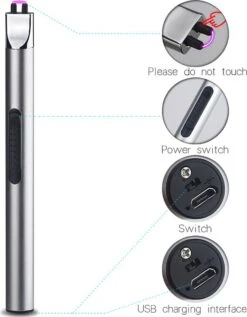 Staza - Oplaadbare Lange Elektrische Aansteker - Duurzame Plasma Aansteker - Inclusief Cadeauverpakking - BBQ - Kaarsen - Zwart -Barbecuebenodigdheden 936x1200